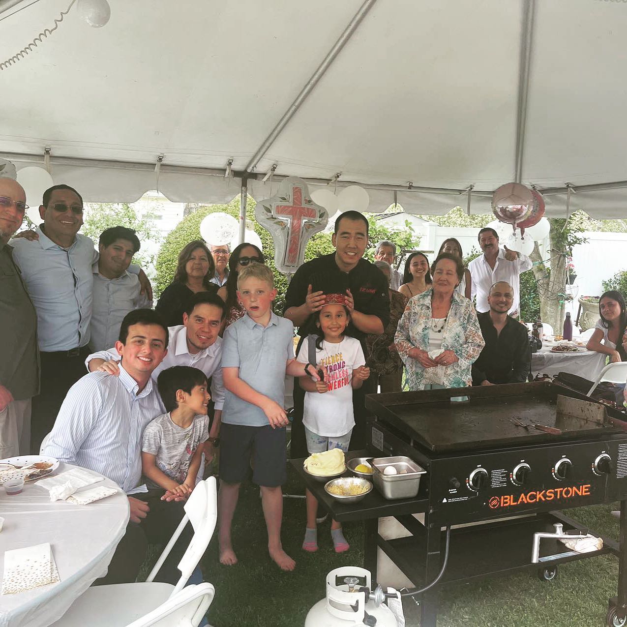 #Thanks to Andreanna to think of us for your important event #Communion party 🎉 # izumi hibachi# home catering # fun time